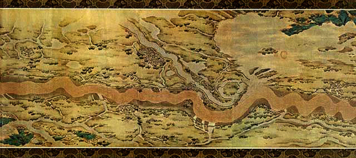 measuring the yellow river Huang He Wan Li Tu  (Pictorial Map of