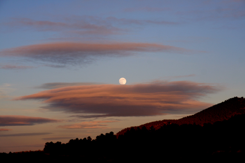 moon rides cloud