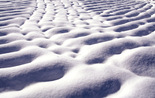 snow on furrows